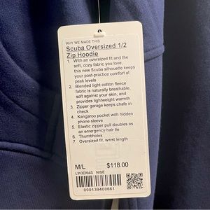 Lululemon Scuba Oversized Half Zip Hoodie
